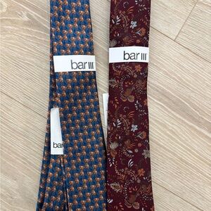 NWT Set of Bar III Men's Ties Blue and Burgundy Patterns